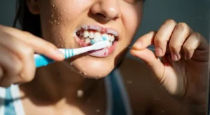 Daily oral hygiene routine including brushing and flossing to maintain clean teeth between dental visits